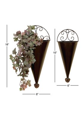 Rustic Metal Wall Planter - Set of 2