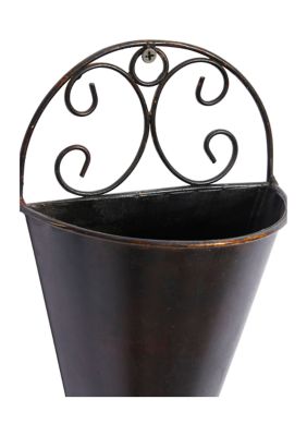 Rustic Metal Wall Planter - Set of 2