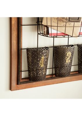 Farmhouse Metal Magazine Rack Holder