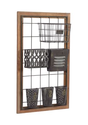 Farmhouse Metal Magazine Rack Holder