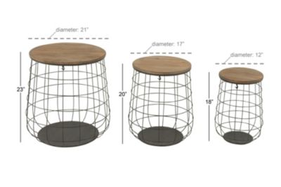 Farmhouse Metal Storage Basket - Set of 3