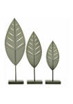 Set of 3 Metal Contemporary Leaf Sculptures