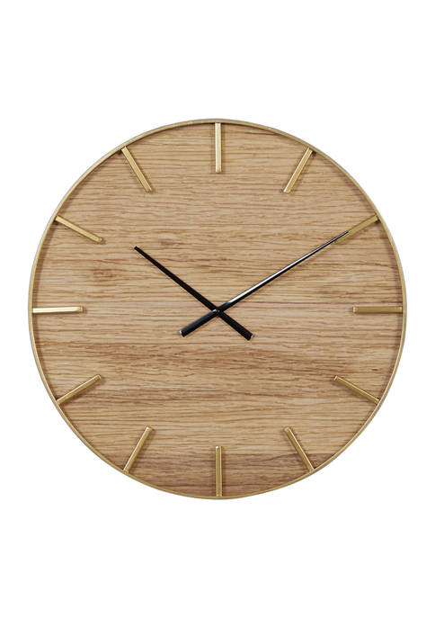 Monroe Lane Round Wooden Wall Clock, 24 Inch