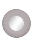 Large White Textured Metal Round Wall Mirror, 35 in x 35 in 