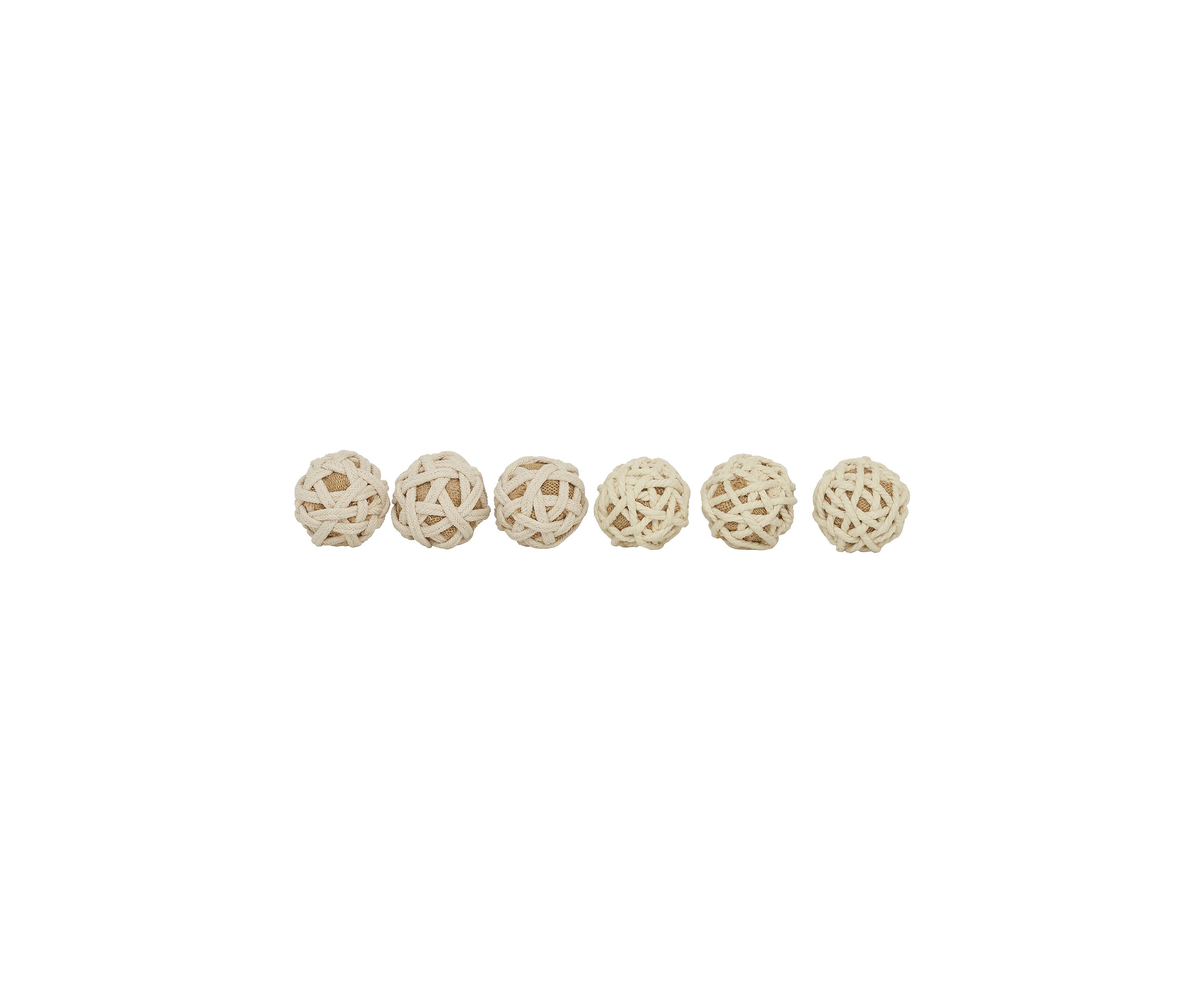 Coastal Jute Rope Orbs & Vase Filler - Set of 6
