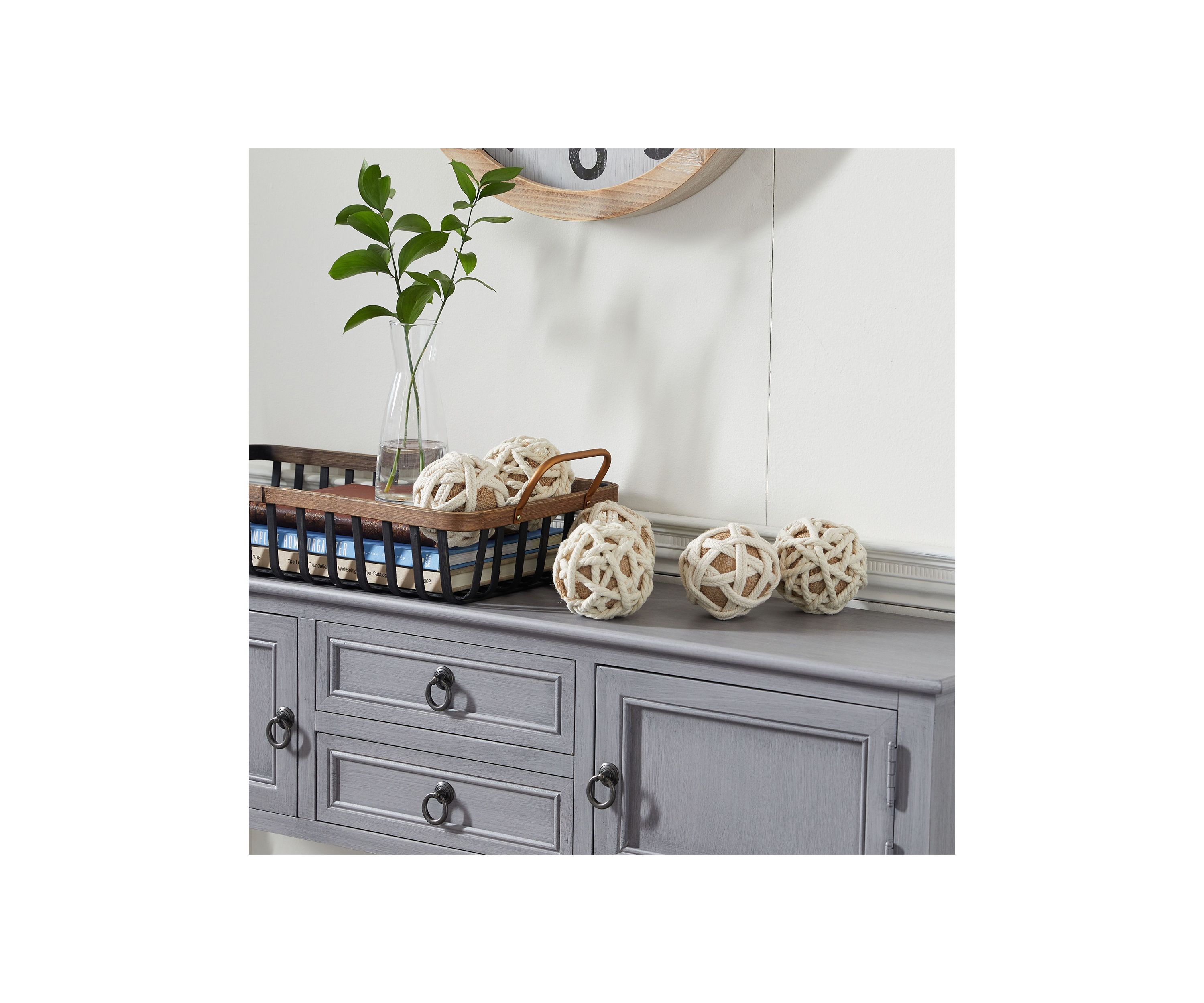 Coastal Jute Rope Orbs & Vase Filler - Set of 6