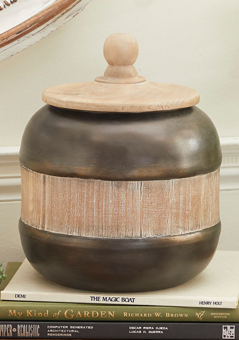 Rustic Metal Decorative Jars