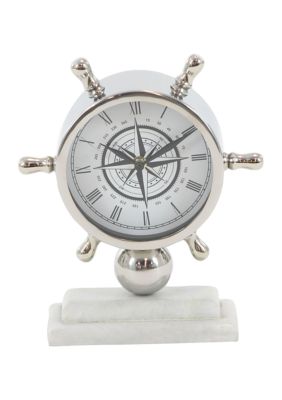 Coastal Stainless Steel Metal Clock