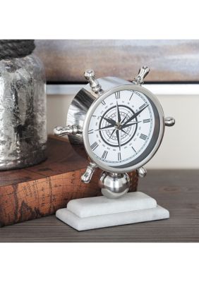 Coastal Stainless Steel Metal Clock