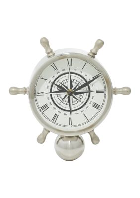 Coastal Stainless Steel Metal Clock