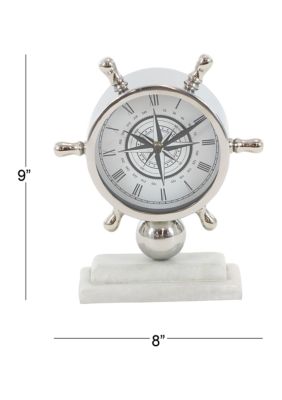 Coastal Stainless Steel Metal Clock