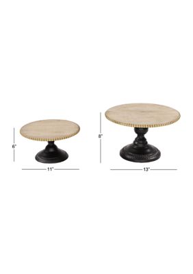 Rustic Wood Cake Stand - Set of 2