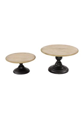 Rustic Wood Cake Stand - Set of 2