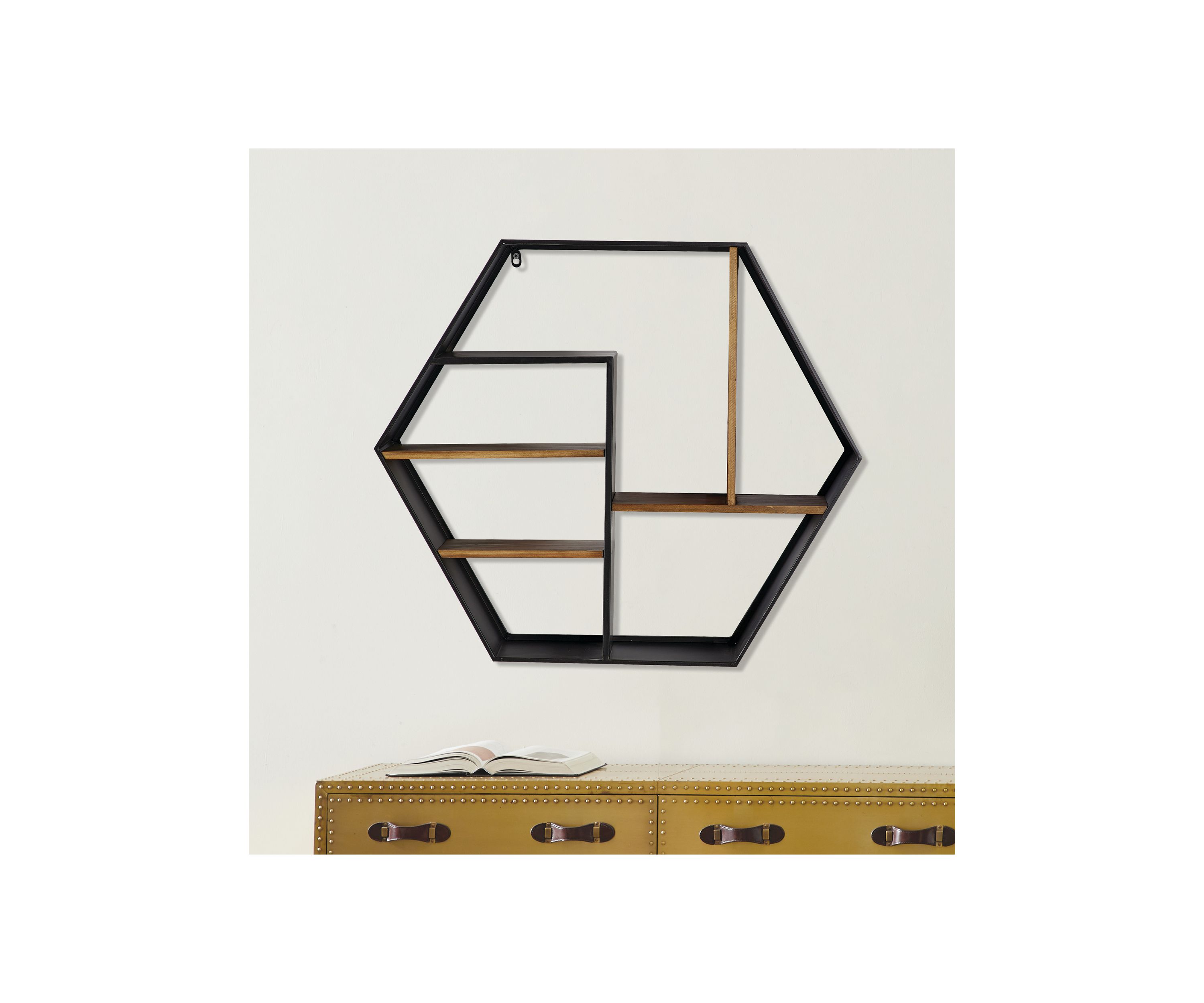 Industrial Wood Wall Shelf