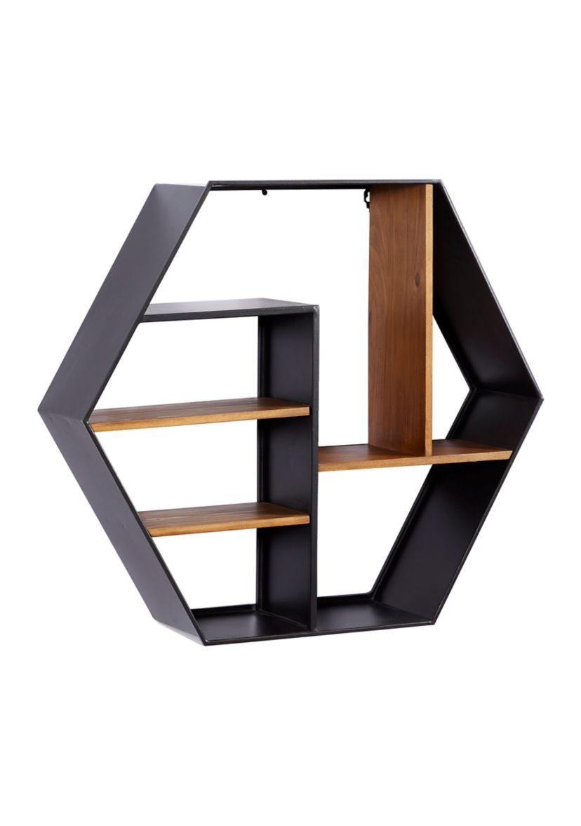 Industrial Wood Wall Shelf