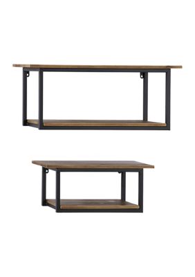 Industrial Metal Wall Shelf - Set of 2