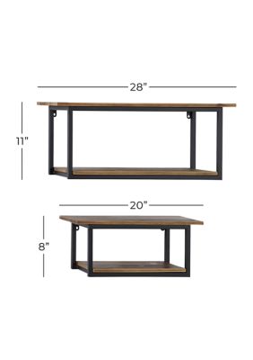 Industrial Metal Wall Shelf - Set of 2