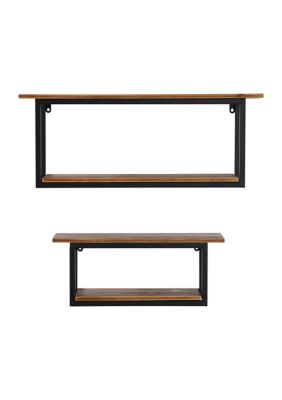 Industrial Metal Wall Shelf - Set of 2