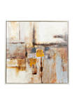 40 in x 40 in Oversized Square Brown Accents Abstract Framed Canvas Art