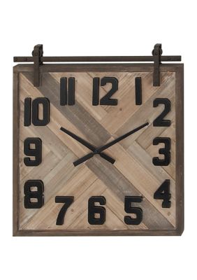 Industrial Wooden Wall Clock