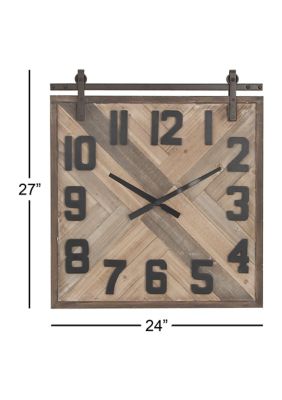 Industrial Wooden Wall Clock