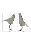 Set of 2 Farmhouse Metal Bird Sculpture
