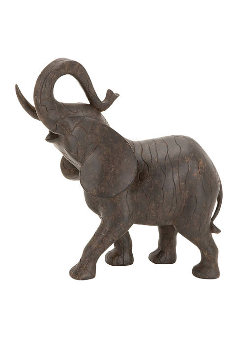 Eclectic Polystone Elephant Sculpture