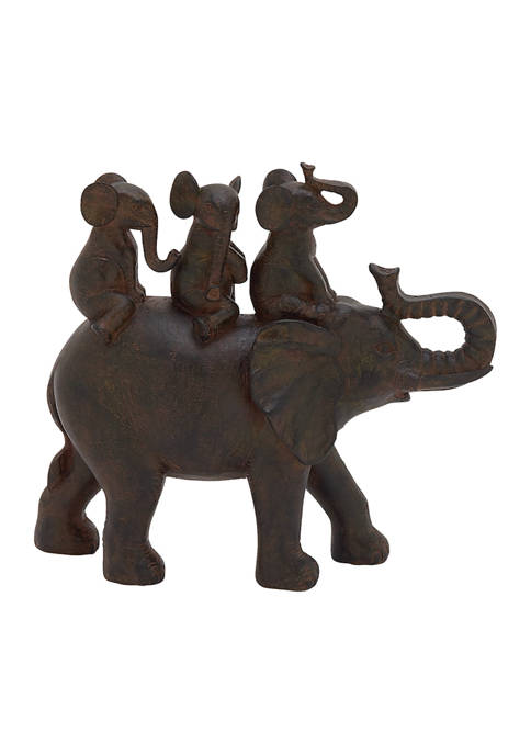 Monroe Lane Eclectic Polystone Elephant Sculpture
