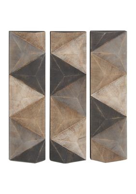 Monroe Lane Farmhouse Wood Wall Decor - Set of 3, Brown