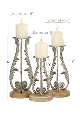 Vintage Metal Candle Holder - Set of 3