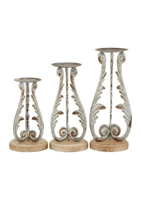 Vintage Metal Candle Holder - Set of 3