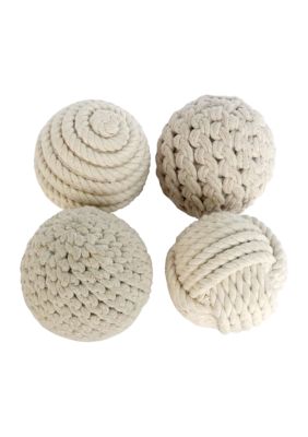 Farmhouse Jute Rope Orbs & Vase Filler - Set of 4