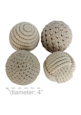 Farmhouse Jute Rope Orbs & Vase Filler - Set of 4