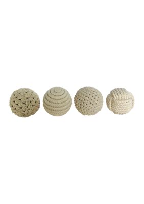 Farmhouse Jute Rope Orbs & Vase Filler - Set of 4