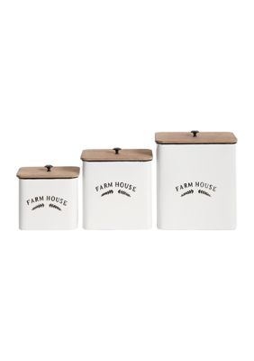 Farmhouse Metal Canisters - Set of 3