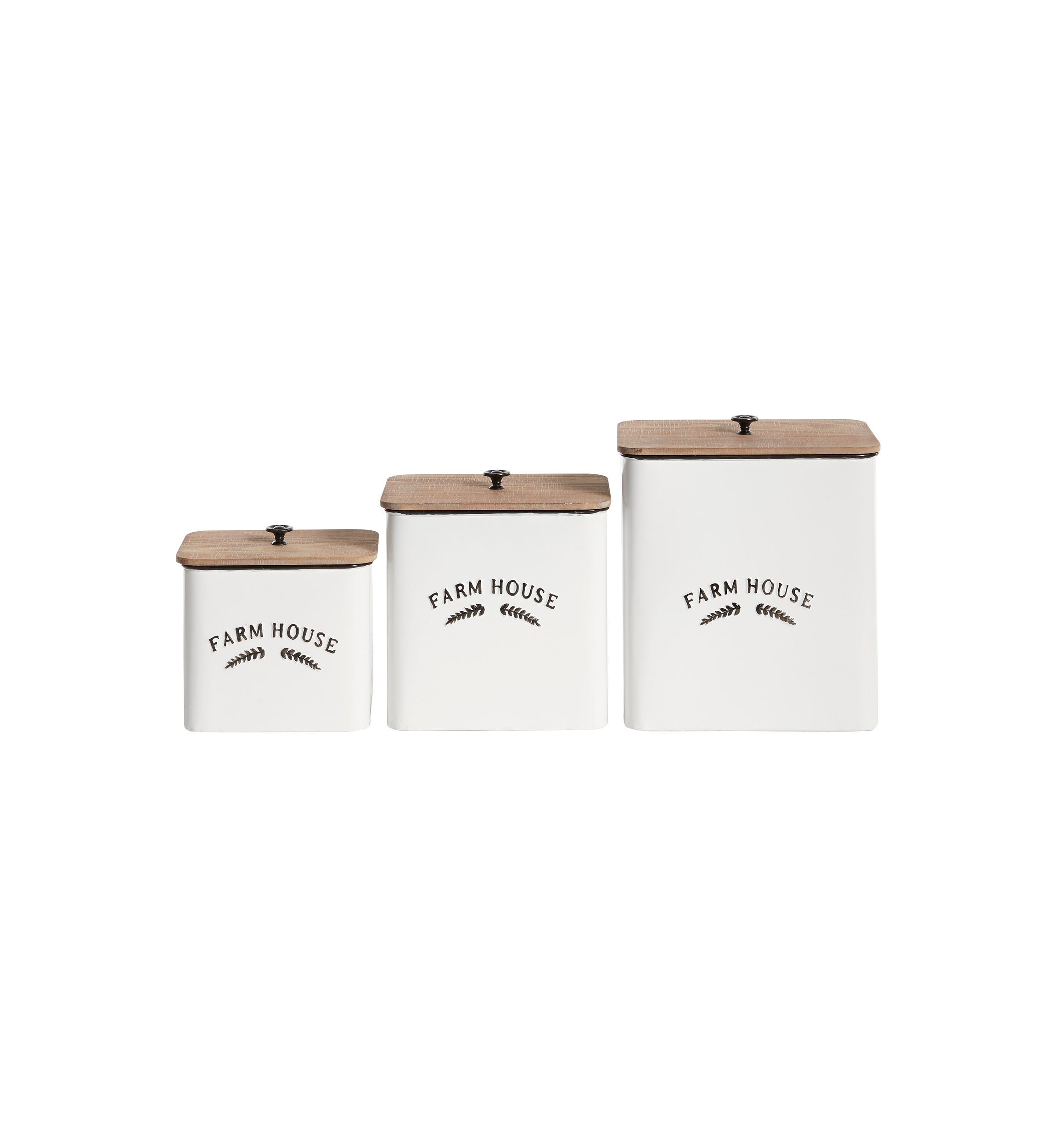 Farmhouse Metal Canisters - Set of 3