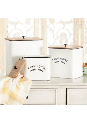 Farmhouse Metal Canisters - Set of 3