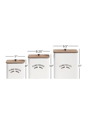 Farmhouse Metal Canisters - Set of 3