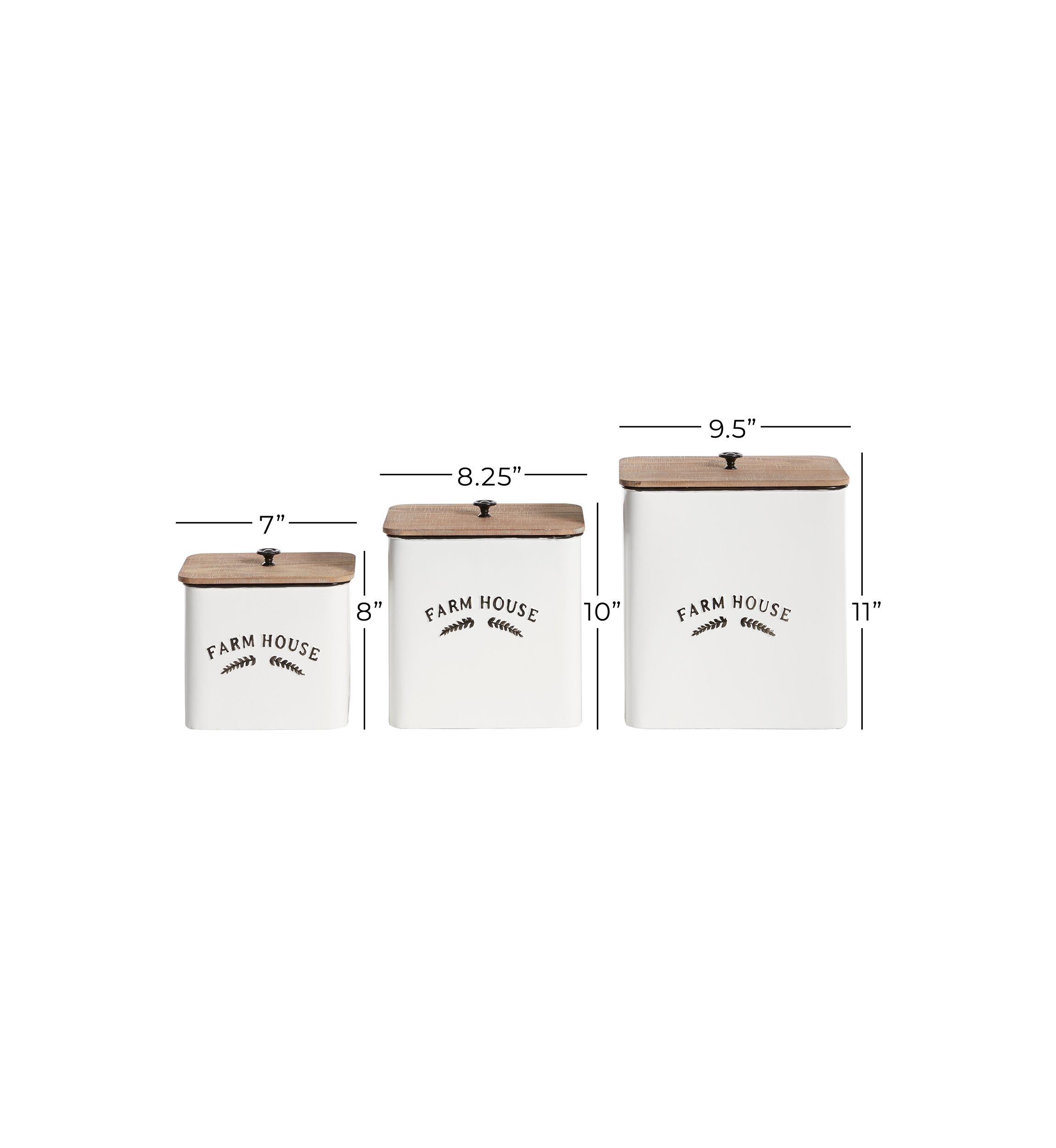 Farmhouse Metal Canisters - Set of 3