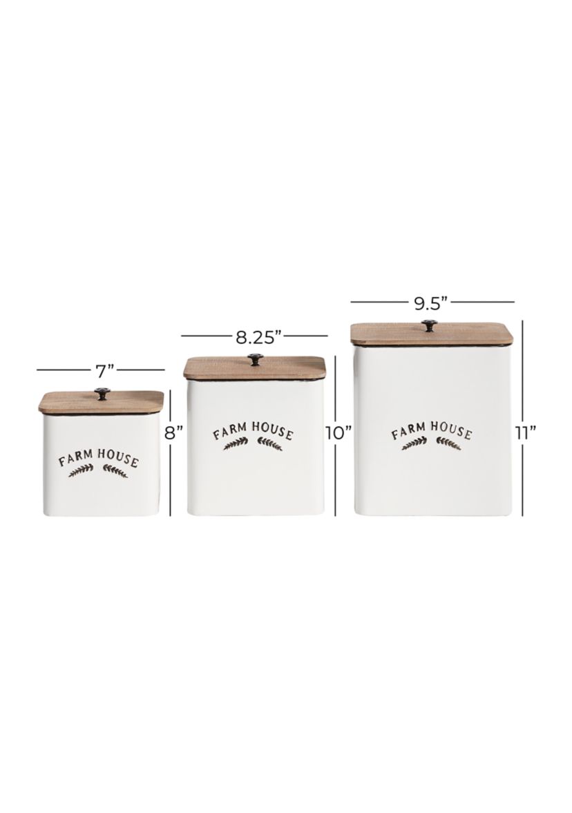 Farmhouse Metal Canisters - Set of 3