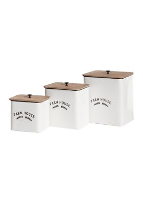 Farmhouse Metal Canisters - Set of 3