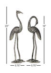 Set of 2 Aluminum Rustic Bird Sculptures