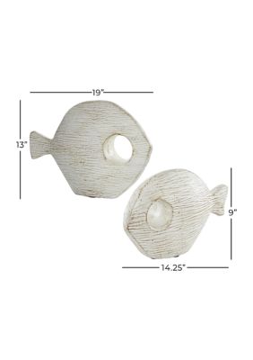 Coastal Ceramic Sculpture - Set of 2