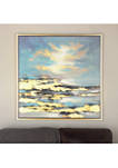 39 in x 39 in Extra Large Square Beach Sunset Framed Canvas Art