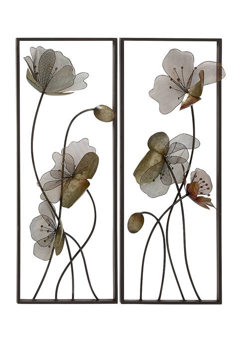 Monroe Lane 3-D Flowers Framed Wall Panels