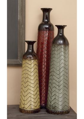Traditional Metal Vase - Set of 3