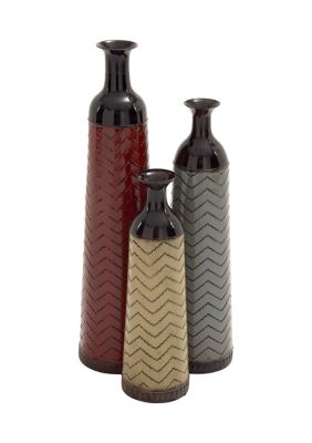 Traditional Metal Vase - Set of 3