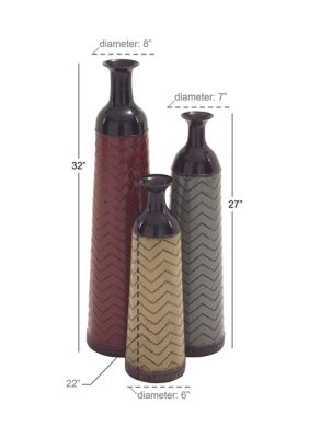 Traditional Metal Vase - Set of 3