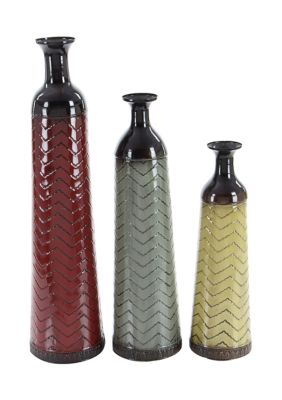 Traditional Metal Vase - Set of 3