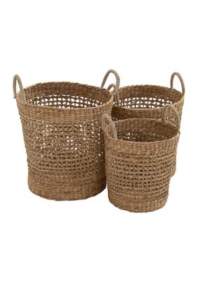 Coastal Dried Plant Storage Basket - Set of 3